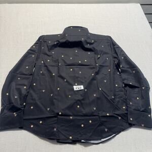 Society of Threads 4 Way Stretch Dress Shirt Men's Sz M Black Brand New